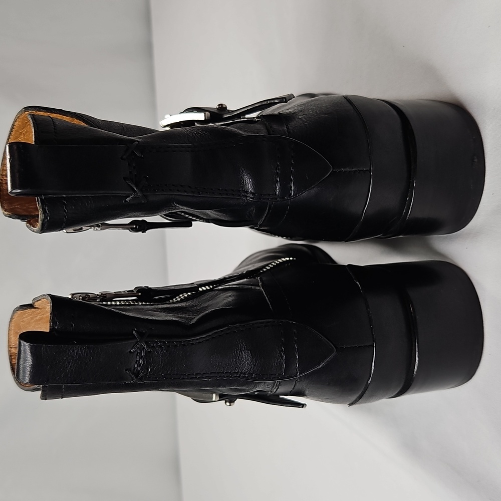 Rag & Bone Abel Moto Black Leather Boots Size 38.5 US Size 8.5 - Picture 7 of 14